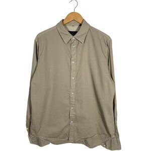 Rag & Bone Tan Cotton Button Up Shirt Size Large